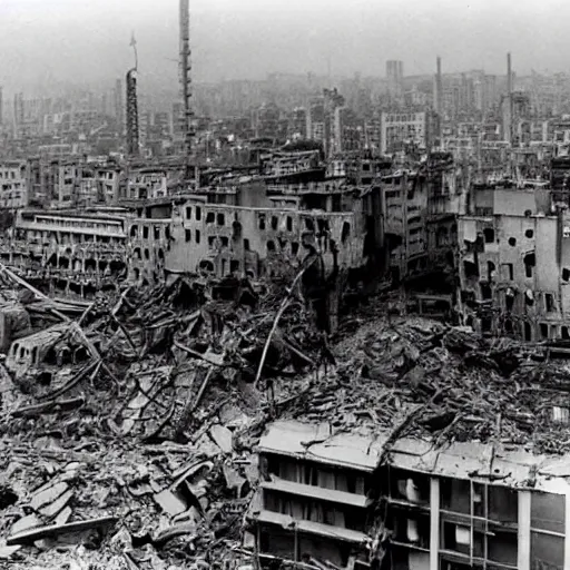 Image similar to the city crumbles as the air raids continue