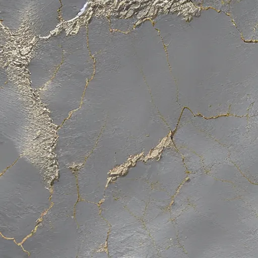 Image similar to photorealistic terraformation shot by advance satellite made by ceramic!! porcelain!! kintsugi!! 8 k!!