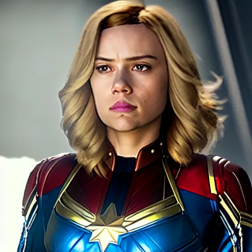 Prompt: captain marvel played by scarlett johansson