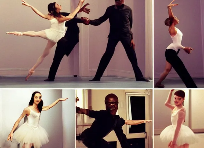 Image similar to Samuel L. Jackson as a ballerina, dancing gracefully