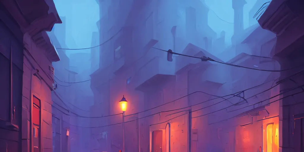 Image similar to night dark alley, stylized art by sylvain sarrailh, artstation, spiral shape clouds