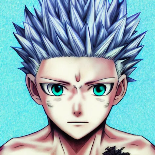 Prompt: killua lightning hxh digital art james paick realistic forest monsters