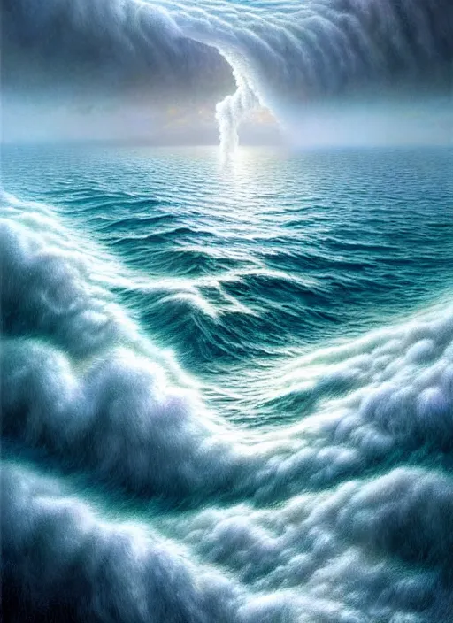 Image similar to A hyper-detailed 3d render like a Oil painting of the Ocean’s dream of The Construction of a Unified Theory, surrealism!!!!! surreal concept art, lifelike, photorealistic, digital painting, aesthetic, smooth, sharp focus, Artstation HD, by Greg Rutkowski, Chris Tulloch McCabe, Valentina Remenar and Asher Duran,