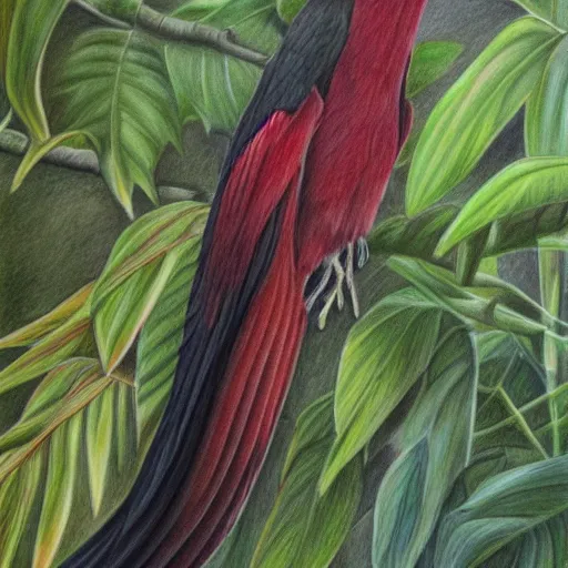 Prompt: a color pencil drawing of a quetzal by natalia rojas and ana maria martinez jaramillo, wingspan artwork, realistic graphite, highly detailed, artstation, realism, photorealism, fine art, white background