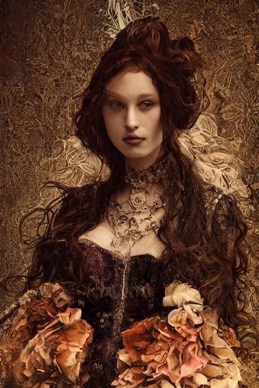 Image similar to An extremely beautiful pre-raphaelite intricate ultradetailed ornate portrait of a very beautiful elegant witch, regal, digital art painting, smooth, sharp focus, magazine art cover illustration, award winning picture, extremely detailed masterpiece, sense of awe, featured on Artstation, Artgerm, ethereal bubbles, Aetherpunk, atmospheric lightning, backlit, concept art, Exquisite matte painting, floral details, 8K detail post-processing