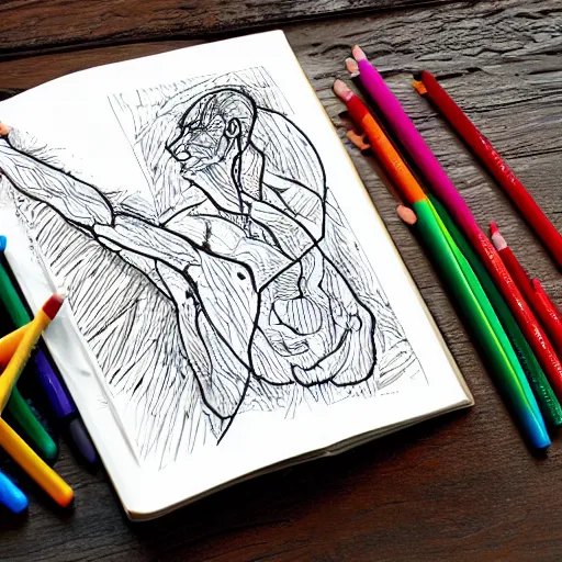 Prompt: otzi, coloring book,