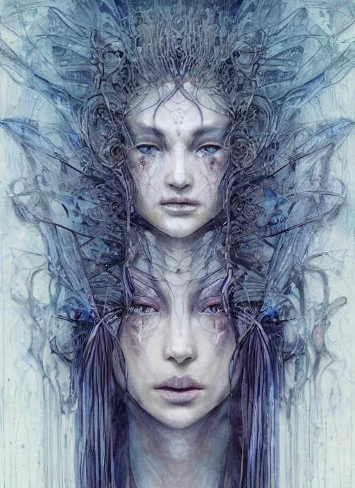 Prompt: portrait, the mystical sage woman who opens the door to the dream realms, watercolor, dramatic lighting, cinematic, establishing shot, extremely high detail, foto realistic, cinematic lighting, pen and ink, intricate line drawings, by Yoshitaka Amano, Ruan Jia, Kentaro Miura, Artgerm, post processed, concept art, artstation, matte painting, style by eddie mendoza, raphael lacoste, alex ross