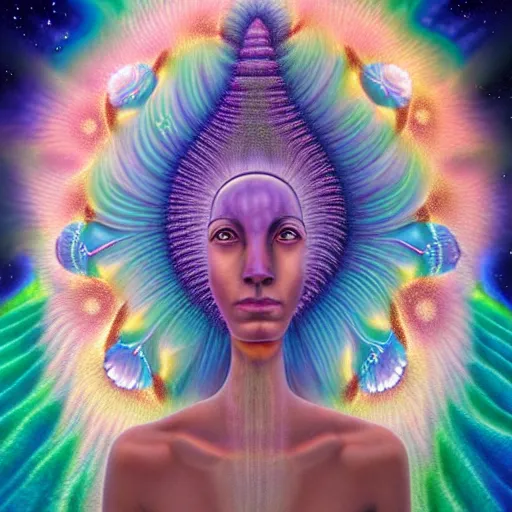 Image similar to obatala the cosmic god sitting in a cabana made of nebula clouds, by Adi granov and afarin sajedi and amanda sage and evgeni gordiets and Agostino Arrivabene in a psychedelic portrait style, ultrarealistic matte painting, volumetric lighting, fractal, extremely symmetrical, highly detailed face, orisha, 8k, hd