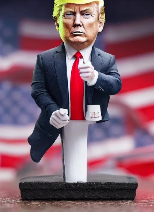 Image similar to 80mm resin detailed miniature of Donald Trump, Product Introduction Photos, 4K, Full body