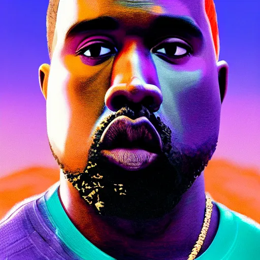 Image similar to photo of 8k ultra realistic Kanye eating crayon, clear sky, full of colour, cinematic lighting, battered, trending on artstation, 4k, hyperrealistic, focused, extreme details,unreal engine 5, cinematic, masterpiece, art by David Hardy