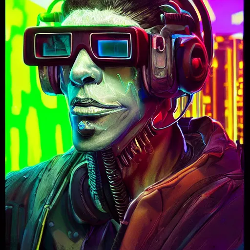 Image similar to augmented cyberpunk alf, cartoon portrait made out of rain, realistic, highly detailed, neon, rendered in octane, unreal engine, rain, beautiful, trending on artstation, emotional