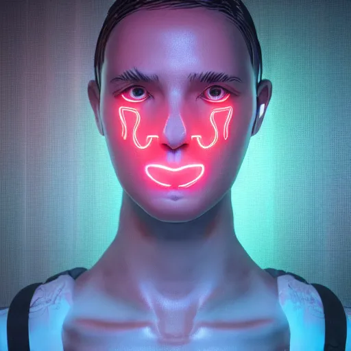 Image similar to a human made out of rain, neon, rendered in octane, unreal engine, highly detailed, realistic, beautiful, emotional