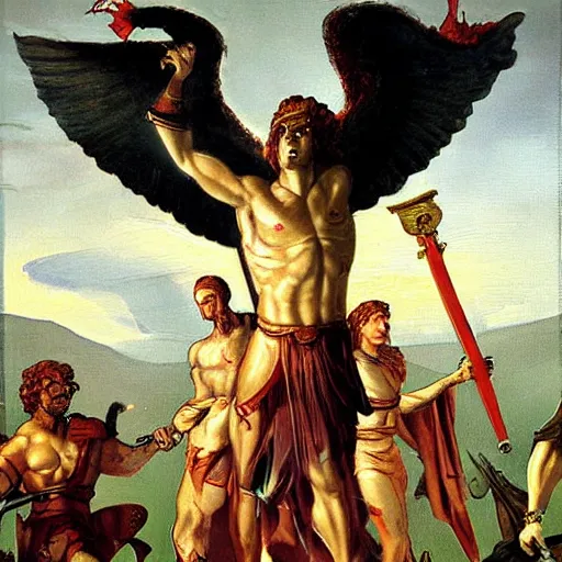 Prompt: The painting depicts the mythical hero Hercules in the moments after he has completed one of his twelve labors, the killing of the Hydra. Hercules is shown standing over the dead Hydra, his body covered in blood and his right hand still clutching the sword that slew the beast. His face is expressionless, betraying neither the exhaustion nor the triumph that must surely accompany such a feat. 1910s, dark orange by Émile Bernard, by John Singer Sargent random