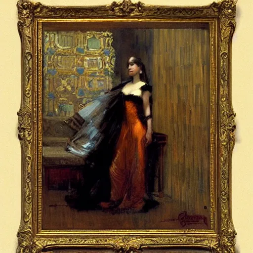 Image similar to painting of a woman with narcissistic personality disorder by john - joseph benjamin - constant