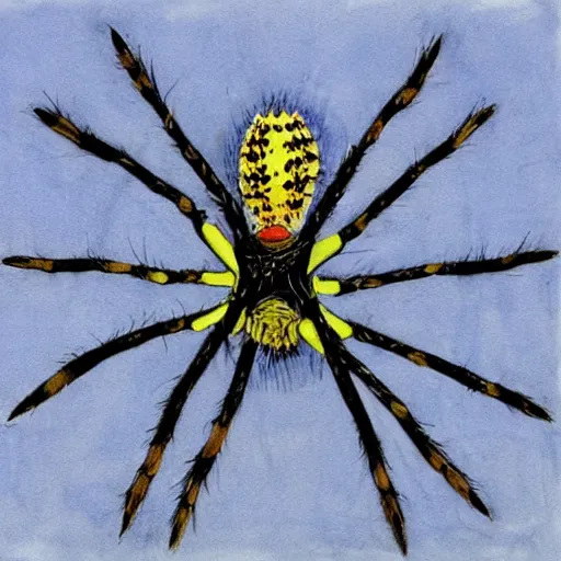 Prompt: robert wyatt spider, art by robert wyatt