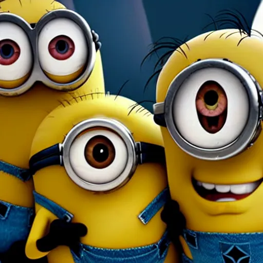 Image similar to minions characters at the hindenburg disaster.