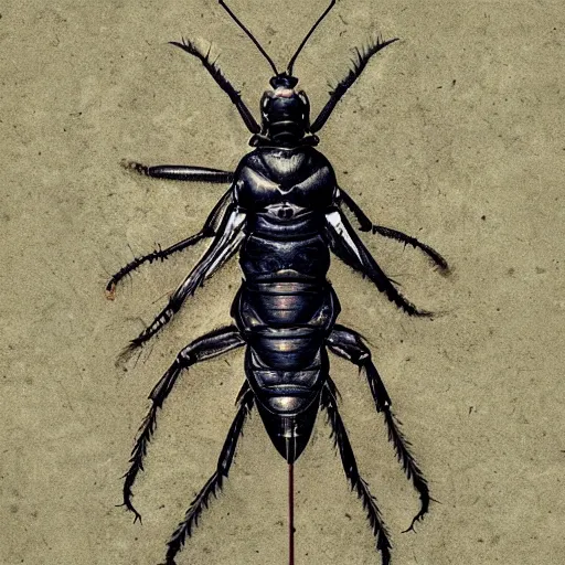 Prompt: mutant roach lukashenka, matte paintig, art, highly detailed digital paintingi, half human half insect