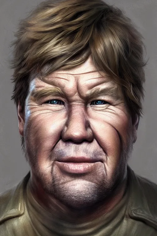 Image similar to ultra detailed close up facial portrait of steve irwin, extremely detailed digital painting, in the style of fenghua zhong and ruan jia and jeremy lipking and peter mohrbacher, mystical colors, rim light, beautiful lighting, 8 k, stunning scene, raytracing, octane, trending on artstation