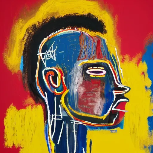 Image similar to A extremely highly detailed majestic hi-res beautiful immaculate head and shoulders painting of a strong black african man by Jean-Michel Basquiat, 8k, high textures, hyper sharp, insanely detailed and intricate, super detailed, 4k HDR high quality