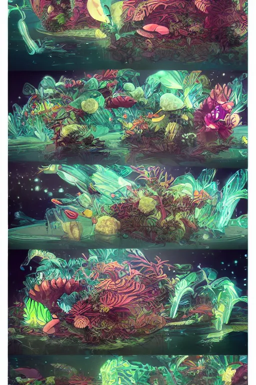 Prompt: 3 d render creature animal sushi cristal eye roots cactus fish wing elemental flush of force nature micro world fluo, that looks like it is from borderlands and by feng zhu and loish and laurie greasley, victo ngai, andreas rocha, john harris