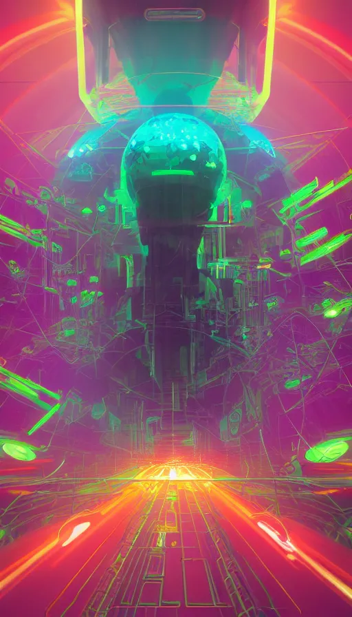 Prompt: psytrance artwork, by beeple