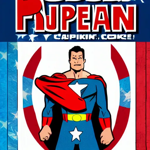 Image similar to Patriotic superhero comic book cover