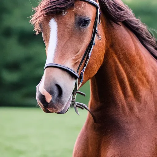 Prompt: a horse with Daniel Radcliffe's face, professional photography, canon lens