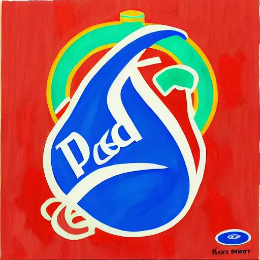 Prompt: painting of the pepsi logo personified as a soda themed girl in the style of ken sugimori