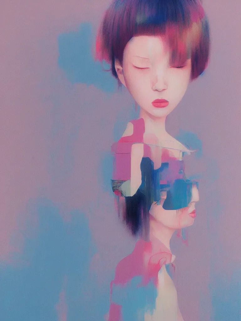 Image similar to neo - pop fine art figurative painting by yoshitomo nara in an aesthetically pleasing natural and pastel color tones, modern pop culture influences