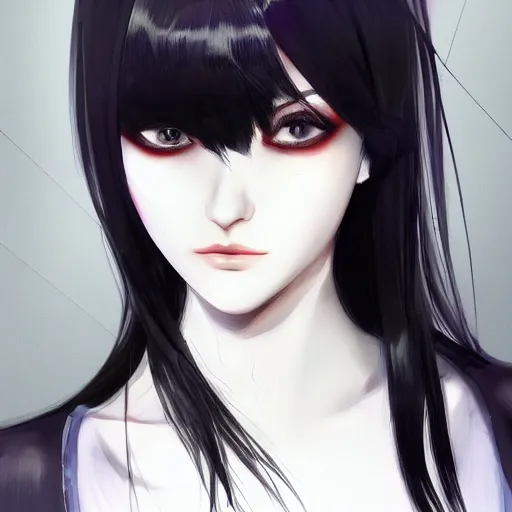 Prompt: heroine, beautiful, sui ishida with black hair, hyperrealistic, highly detailed, 8 k, a real photographic, digital art, character, realistic, full body portrait, artstation, symetric, lineart