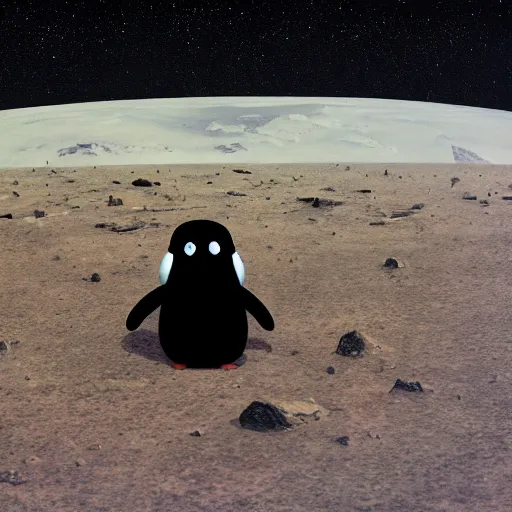 Image similar to pingu on mars