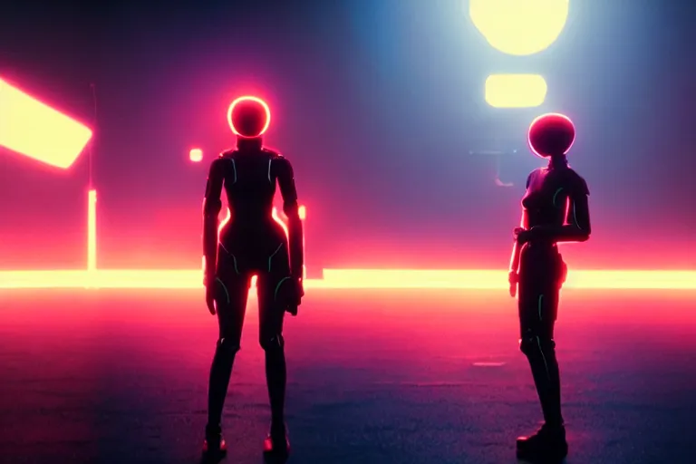 Image similar to vfx film, love death and robots, flat color profile low - key lighting award winning photography arri alexa cinematography, hyper real photorealistic cinematic, atmospheric cool colorgrade