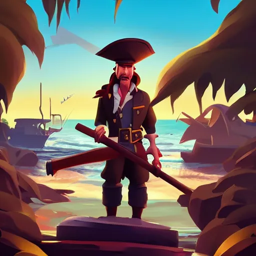 Image similar to painting jack the pirate on sea of thieves game avatar hero smooth face median photoshop filter cutout vector behance hd by jesper ejsing, by rhads, makoto shinkai and lois van baarle, ilya kuvshinov, rossdraws, illustration, art by ilya kuvshinov and gustav klimt