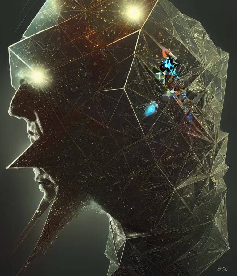 Image similar to front!!! shot of a court jester!!! character, mesmerizing fractal hypercubes, platinum cracked, dark holography!!!, future, metallic galactic, crystalline edges, polygonal, elegant, highly detailed, centered, (((artstation, concept art, jagged, sharp focus, artgerm, Tomasz Alen Kopera, Peter Mohrbacher, donato giancola, Joseph Christian Leyendecker, WLOP, Boris Vallejo))), ((raytracing)), mugshot!!!!!, ugly!!!!!!, octane render, nvidia raytracing demo, octane render, nvidia raytracing demo, octane render, nvidia raytracing demo, 8K, cinematic, masterpiece, fine portrait