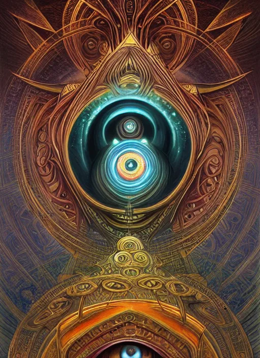 Image similar to all seeing eye god deity, shamanic poster lsd art, intricate, elegant, highly detailed, centered, digital painting, artstation, concept art, smooth, sharp focus, illustration, artgerm, tomasz alen kopera, peter mohrbacher, donato giancola, joseph christian leyendecker, wlop, frank frazetta