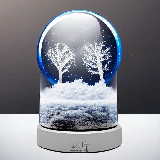 Image similar to ultra real 8 k snow globe with an amazing galaxy inside