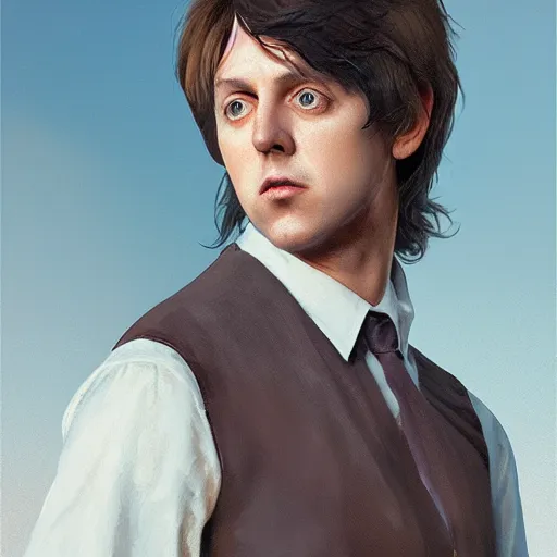 Prompt: Steven Moriseey as Paul McCartney, body portrait, highly detailed, digital painting, artstation, concept art, sharp focus, illustration, art by WLOP and greg rutkowski and alphonse mucha and artgerm