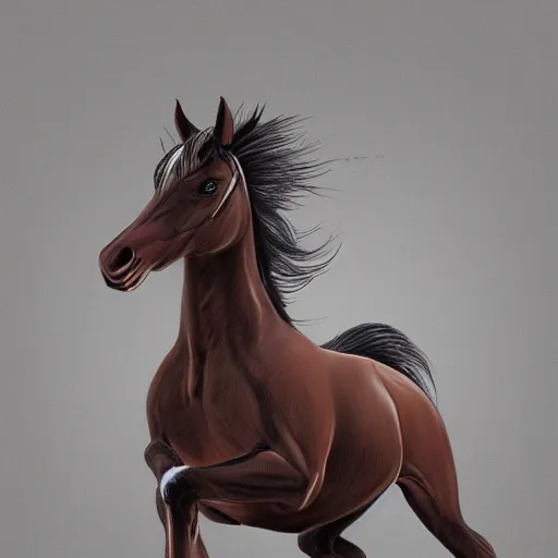 Image similar to concept art of anthropomorphic horse wearing a coat, digital art, photo realistic, highly detailed