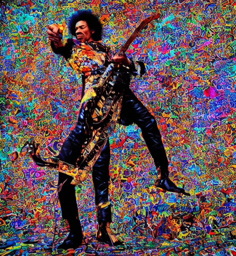 Prompt: biomorphic temple ultrawide angle photography, jimi hendrix full body shot, 8 k