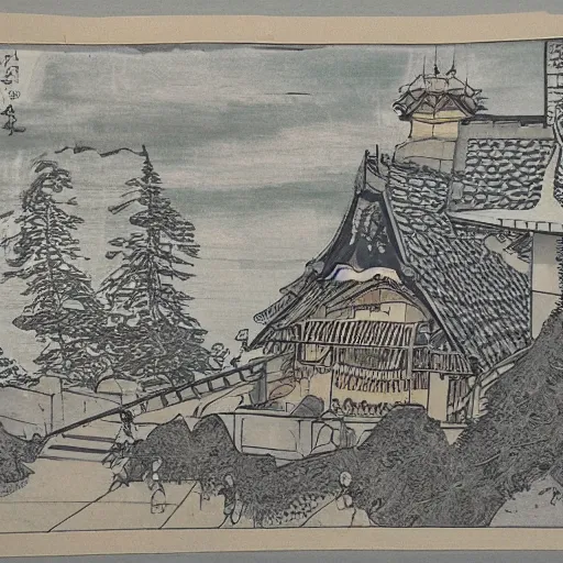 Image similar to Skyrim Whiterun Nazeem ukiyo-e highly detailed