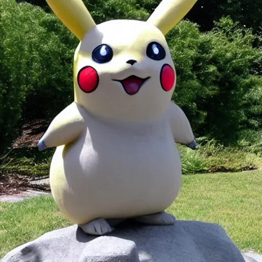 Image similar to Pikachu Sculpture made out of concrete