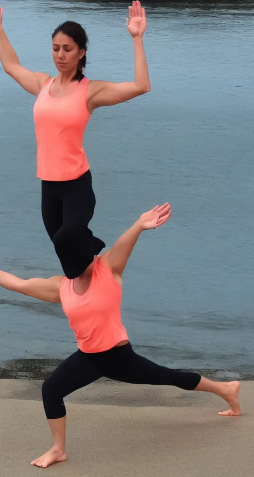 Prompt: Salmon human hybrid doing yoga