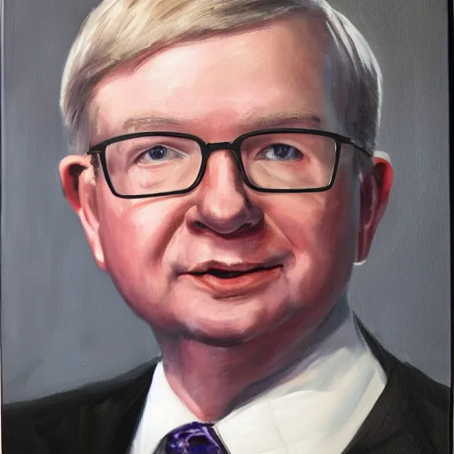 Prompt: Oil Painting of Senator Kevin Rudd, Portrait, 4K