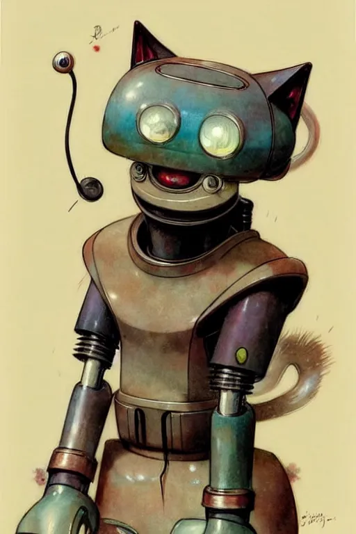 Image similar to ( ( ( ( ( 1 9 5 0 s retro future robot cat. muted colors. ) ) ) ) ) by jean - baptiste monge!!!!!!!!!!!!!!!!!!!!!!!!!!!!!!