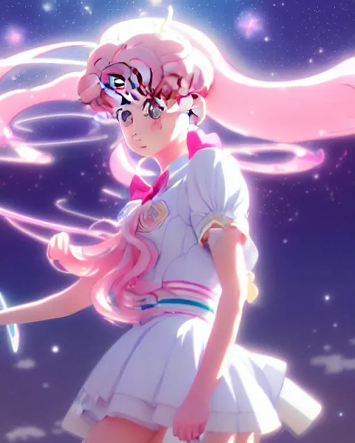 Image similar to pastel sailor moon magical girl anime screenshot, anime, intricate, sharp focus, illustration, highly detailed, digital painting, clean artstyle, concept art, matte, art by ilya kuvshinov and ruan jia and greg rutkowski, masterpiece