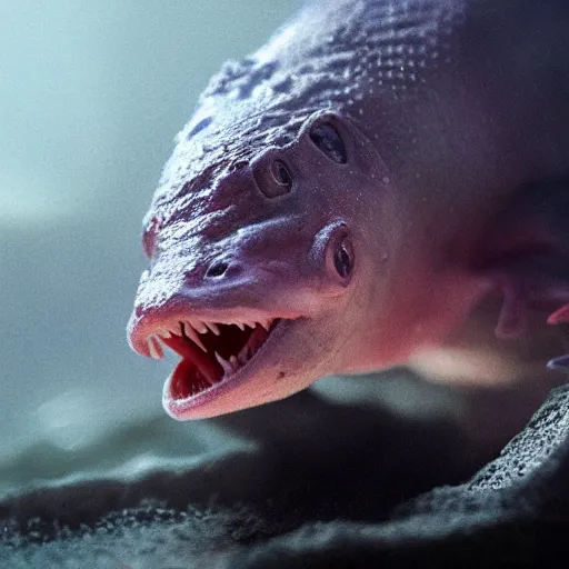 Image similar to a closeup shot of an axolotl, dramatic lighting, cinematic, extremly high detail, photorealistic, cinematic lighting, artstation