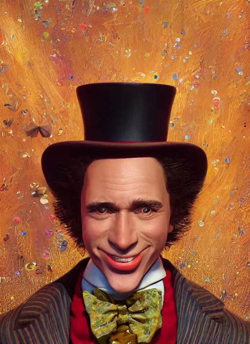 Prompt: ant sanders as willy wonka, au naturel, hyper detailed, digital art, trending in artstation, cinematic lighting, studio quality, smooth render, unreal engine 5 rendered, octane rendered, art style by klimt and nixeu and ian sprigger and wlop and krenz cushart