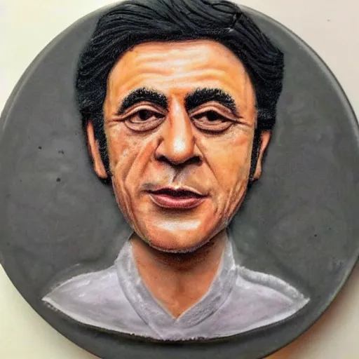 Image similar to imran khan in cappuccino art