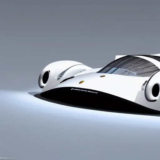 Image similar to photo of porsche spaceship, highly detailed, realistic shaded lighting, designed by syd mead, 8 k