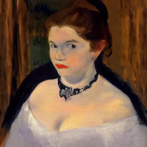 Image similar to king boo portrait in the style of Manet, oil painting